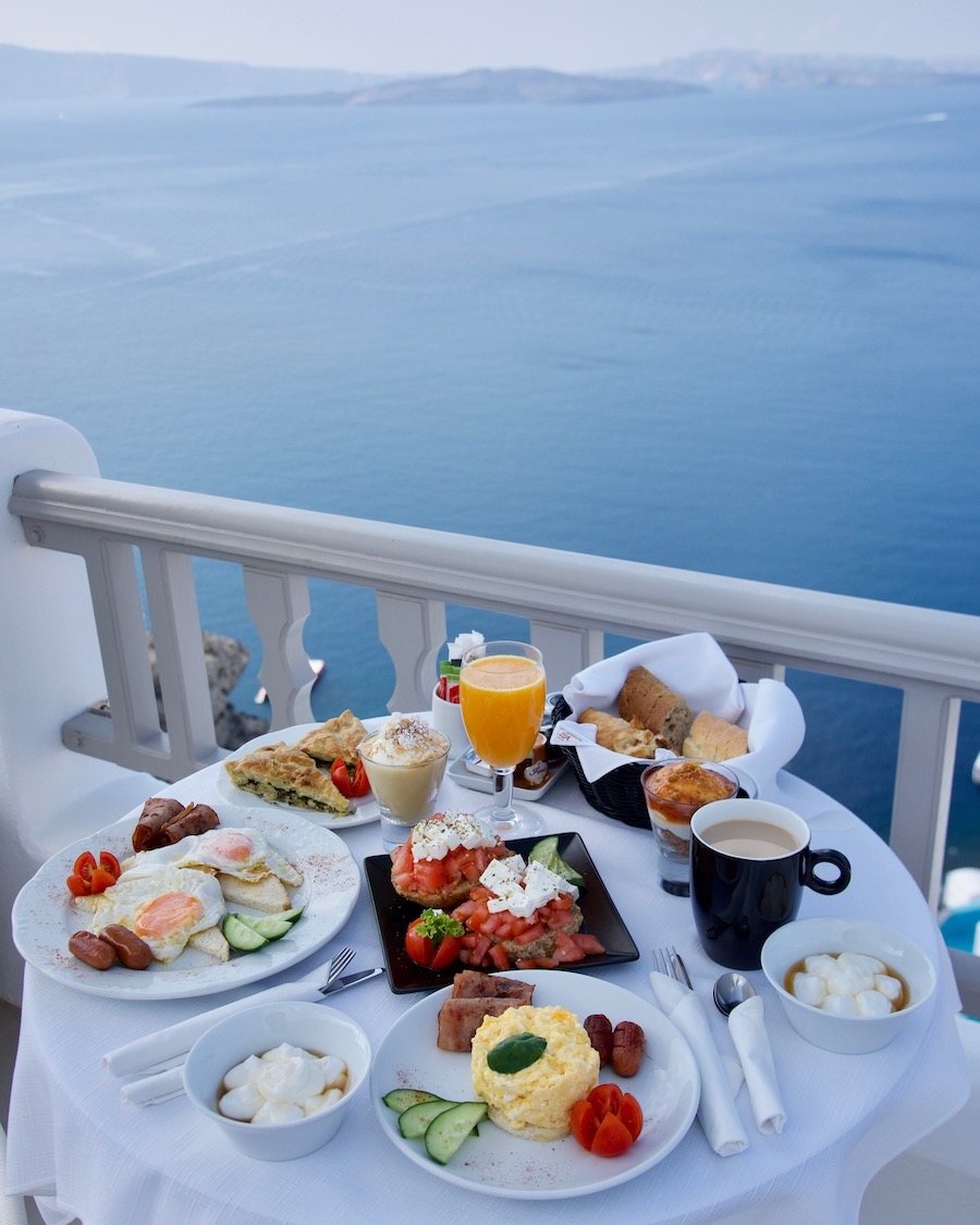 Greece mediterranean sea sea view restaurant in santorini hi-res