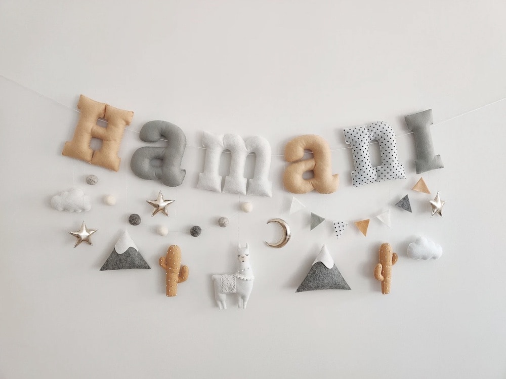 Felt Name Banner, Nursery Decor, Personalized Gift, Felt Letters, Baby  Gift, Child Room Baby Name Garland, Custom Felt Name, MADE TO ORDER 